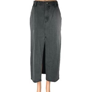 Abercrombie & Fitch Black High Rise Maxi Straight Pencil Denim Jeans Skirt 29
